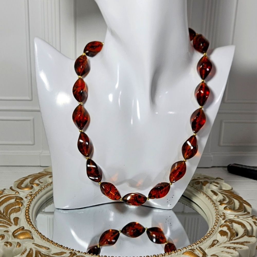 Vintage Faux Amber Necklace